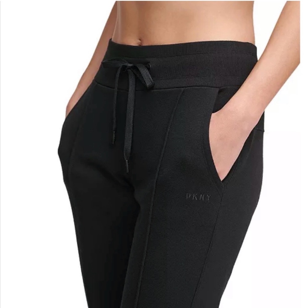 DKNY Sport Women's Tonal Patch Logo Track Pants with Pockets Size M